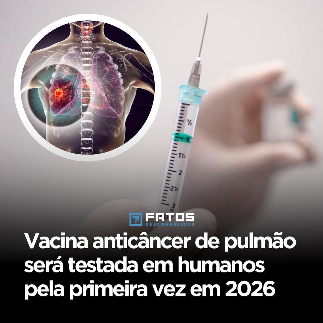 Vacina anticâncer de pulmão será testada em humanos pela primeira vez em 2026 Vacina anticâncer de pulmão será testada em humanos pela primeira vez em 2026